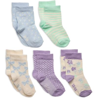 Minymo Socks W. Pattern (5-Pack) 15/18 LAVENDER 15/18 Minymo Socks W. Pattern (5-Pack) 15/18 LAVENDER 15/18