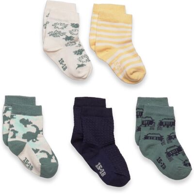 Minymo Socks W. Pattern (5-Pack) 23/26 OIL BLUE 23/26 Minymo Socks W. Pattern (5-Pack) 23/26 OIL BLUE 23/26