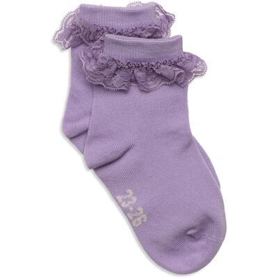 Minymo Ankle Sock W. Lace 15/18 LAVENDER 15/18 Minymo Ankle Sock W. Lace 15/18 LAVENDER 15/18