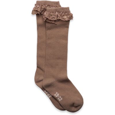 Minymo Knee Sock W. Lace 19\22 AMPHORA 19\22 Minymo Knee Sock W. Lace 19\22 AMPHORA 19\22