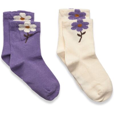 Minymo Socks W. 3D Effect (2-Pack) 15\18 PURPLE HAZE 15\18 Minymo Socks W. 3D Effect (2-Pack) 15\18 PURPLE HAZE 15\18