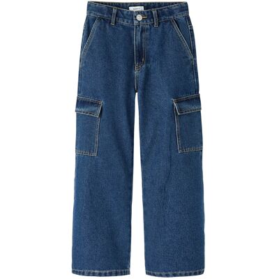 name it Nkfrose Wide Hw Cargo Jeans 6190-Bs Noos 122 DARK BLUE DENIM 122 name it Nkfrose Wide Hw Cargo Jeans 6190-Bs Noos 122 DARK BLUE DENIM 122