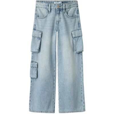 name it Nkfbella Wide Cargo Jeans 8772-Be Noos 122 LIGHT BLUE BLEACHED DENIM 122 name it Nkfbella Wide Cargo Jeans 8772-Be Noos 122 LIGHT BLUE BLEACHED DENIM 122