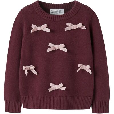 name it Nmfronja Ls Knit 104 BURGUNDY 104 name it Nmfronja Ls Knit 104 BURGUNDY 104
