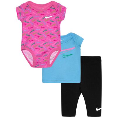Nike 3 Pc Bodysuit Pant Set 56/62CM BLACK 56/62CM Nike 3 Pc Bodysuit Pant Set 56/62CM BLACK 56/62CM