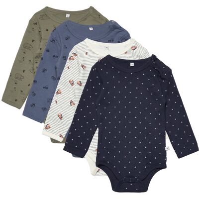 Pippi Body Ls Ao-Printed (4-Pack) 98 DEEP LICHEN GREEN 98 Pippi Body Ls Ao-Printed (4-Pack) 98 DEEP LICHEN GREEN 98