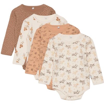Pippi Body Ls Ao-Printed (4-Pack) 62 WHITECAP GRAY 62 Pippi Body Ls Ao-Printed (4-Pack) 62 WHITECAP GRAY 62