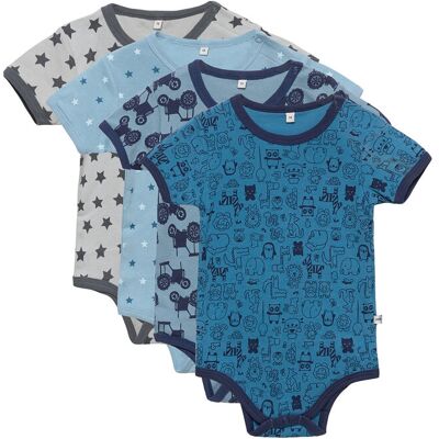Pippi Body Ss Ao-Printed (4-Pack) 50 BLUE 50 Pippi Body Ss Ao-Printed (4-Pack) 50 BLUE 50