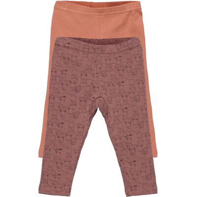 Pippi Leggings W.aop (2-Pack) 92 BURLWOOD 92 Pippi Leggings W.aop (2-Pack) 92 BURLWOOD 92
