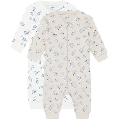 Pippi Nightsuit -Zipper (2-Pack) 98 FLINT STONE 98 Pippi Nightsuit -Zipper (2-Pack) 98 FLINT STONE 98