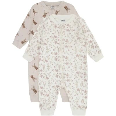 Pippi Nightsuit -Zipper (2-Pack) 104 VIOLET ICE 104 Pippi Nightsuit -Zipper (2-Pack) 104 VIOLET ICE 104