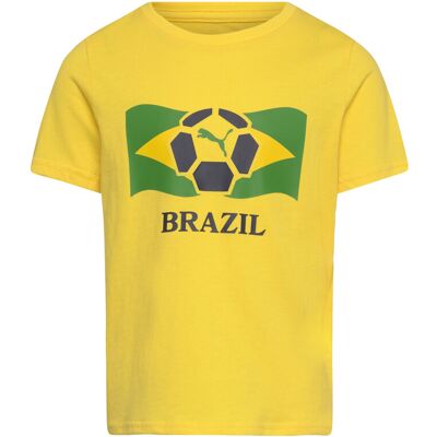 PUMA Fanpack Shortsleeve Tee Jr 116 PELE YELLOW-FAST GREEN 116 PUMA Fanpack Shortsleeve Tee Jr 116 PELE YELLOW-FAST GREEN 116