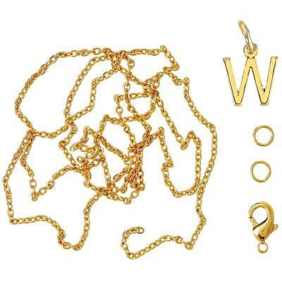 Me & My Box Letter W Gp With O-Ring, Chain And Clasp ONE SIZE GOLD-W ONE SIZE Me & My Box Letter W Gp With O-Ring, Chain And Clasp ONE SIZE GOLD-W ONE SIZE