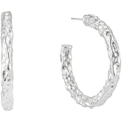 Bud To Rose Ridge Large Hoop Earring Gold ONE SIZE SILVER ONE SIZE Bud To Rose Ridge Large Hoop Earring Gold ONE SIZE SILVER ONE SIZE