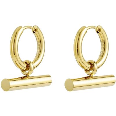 Bud To Rose T-Bar Hoop Silver ONE SIZE GOLD ONE SIZE Bud To Rose T-Bar Hoop Silver ONE SIZE GOLD ONE SIZE