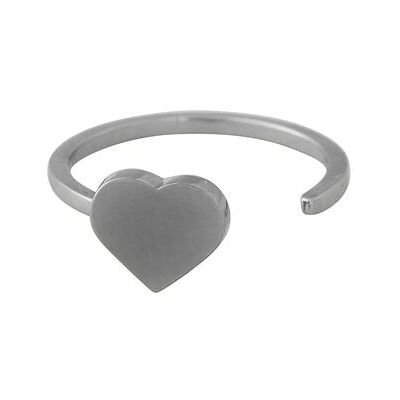 Design Letters Heart Ring ONE SIZE SILVER ONE SIZE Design Letters Heart Ring ONE SIZE SILVER ONE SIZE
