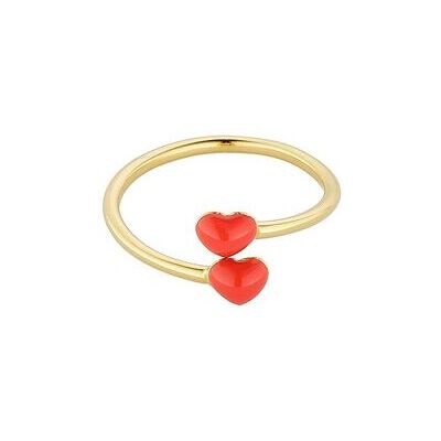 Design Letters Little Big Love Ring - Goldplated L:2CM DEEP SEA CORAL 2032C L:2CM Design Letters Little Big Love Ring - Goldplated L:2CM DEEP SEA CORAL 2032C L:2CM