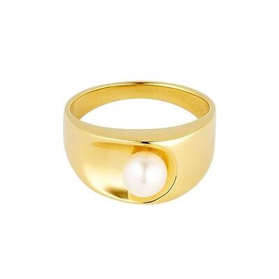 Design Letters Pearl Solo Ring - Goldplated 50 GOLD 50 Design Letters Pearl Solo Ring - Goldplated 50 GOLD 50