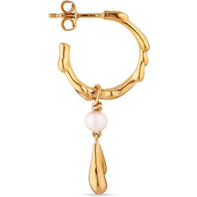 Jane Koenig Drippy Hoop With Pearl Drop ONE SIZE GOLD ONE SIZE Jane Koenig Drippy Hoop With Pearl Drop ONE SIZE GOLD ONE SIZE