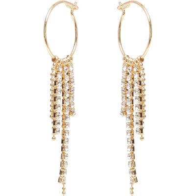 Pilgrim Maja Crystal Waterfall Hoop Earrings Gold-Plated ONE SIZE GOLD PLATED ONE SIZE Pilgrim Maja Crystal Waterfall Hoop Earrings Gold-Plated ONE SIZE GOLD PLATED ONE SIZE