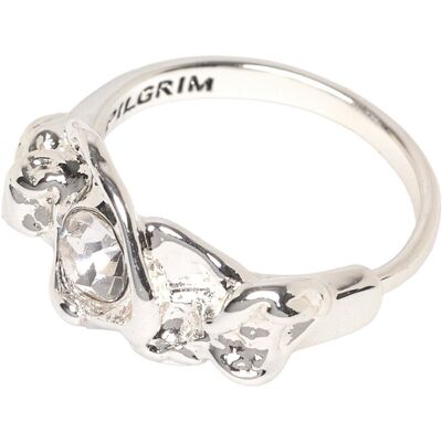 Pilgrim Tina Organic Shape Crystal Ring Silver-Plated ONE SIZE SILVER PLATED ONE SIZE Pilgrim Tina Organic Shape Crystal Ring Silver-Plated ONE SIZE SILVER PLATED ONE SIZE