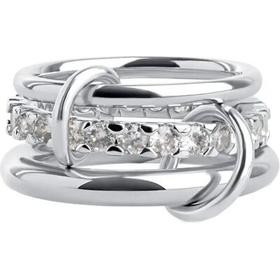 Timi of Sweden Ethel - Stacked Ring Crystal Stainless Steel 57 SILVER 57 Timi of Sweden Ethel - Stacked Ring Crystal Stainless Steel 57 SILVER 57