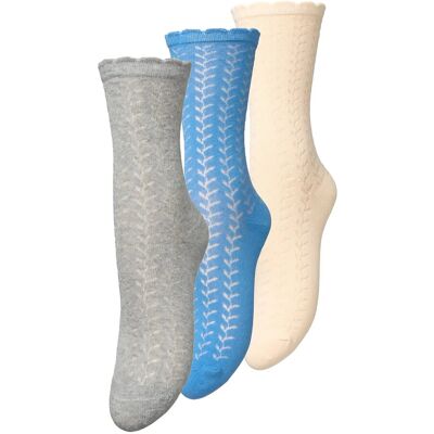 Becksöndergaard Leofa Cotta Sock 3 Pack 37-39 GREY/OFF-WHITE/BLUE 37-39 Becksöndergaard Leofa Cotta Sock 3 Pack 37-39 GREY/OFF-WHITE/BLUE 37-39