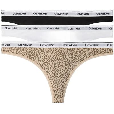 Calvin Thong 3Pk XL BLACK CLASSIC WHITE ANIMAL MIRROR XL Calvin Thong 3Pk XL BLACK CLASSIC WHITE ANIMAL MIRROR XL