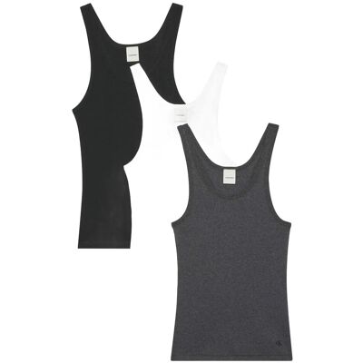 Calvin Scoop Neck Cotton Tank 3Pk XL BLACK/WHITE/CHARCOAL HEATHER XL Calvin Scoop Neck Cotton Tank 3Pk XL BLACK/WHITE/CHARCOAL HEATHER XL