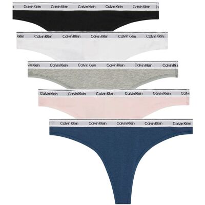 Calvin Thong 5 Pk L BLACK WHITE GREY HEATHER POTPOURRI L Calvin Thong 5 Pk L BLACK WHITE GREY HEATHER POTPOURRI L