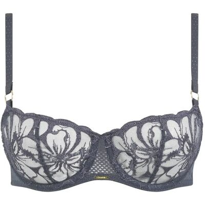 CHANTELLE Fleurs Half-Cup Balcony Bra D x 80 FANCY GREY D x 80 CHANTELLE Fleurs Half-Cup Balcony Bra D x 80 FANCY GREY D x 80