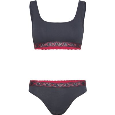 Giorgio Armani Ladies Knitted Bralette Bra & Brazilian Brief XS 00135-MARINE XS Giorgio Armani Ladies Knitted Bralette Bra & Brazilian Brief XS 00135-MARINE XS