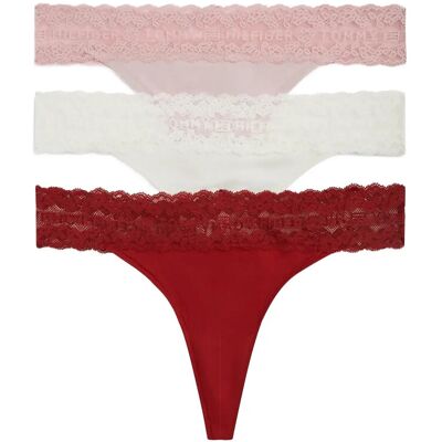 Tommy Hilfiger 3 Pack Tanga Thong S BONITA PINK IVORY DARK MAGMA S Tommy Hilfiger 3 Pack Tanga Thong S BONITA PINK IVORY DARK MAGMA S