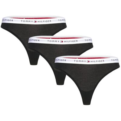 Tommy Hilfiger 3 Pack Thong S BLACK BLACK BLACK S Tommy Hilfiger 3 Pack Thong S BLACK BLACK BLACK S