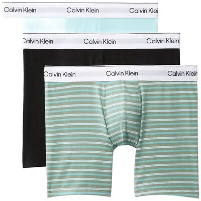 Calvin Boxer Brief 3Pk XL BLACK PULSE STRIPE SEA SPRAY NIAGAR XL Calvin Boxer Brief 3Pk XL BLACK PULSE STRIPE SEA SPRAY NIAGAR XL