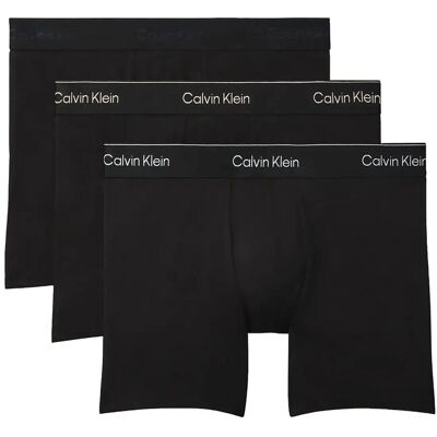 Calvin Boxer Brief 3Pk L BLACK W HEAVENLY IRIS LOGO BLACK W L Calvin Boxer Brief 3Pk L BLACK W HEAVENLY IRIS LOGO BLACK W L