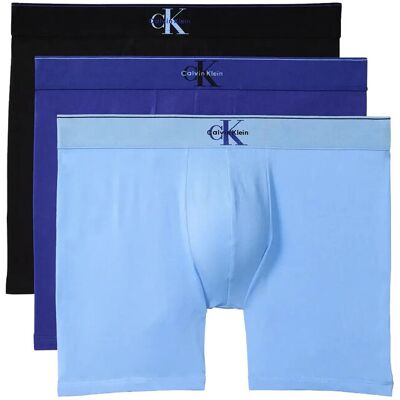 Calvin Boxer Brief 3Pk XL BLACK W BLUE RIVER FOG BLUE RIVER XL Calvin Boxer Brief 3Pk XL BLACK W BLUE RIVER FOG BLUE RIVER XL