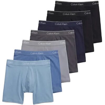 Calvin Boxer Brief 7Pk S BLACK BLACK SHORELINE TURBULENCE MI S Calvin Boxer Brief 7Pk S BLACK BLACK SHORELINE TURBULENCE MI S