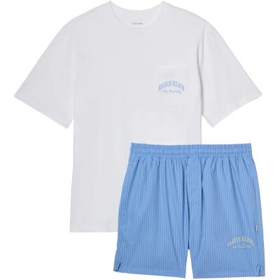 Calvin Heritage Crest S/S Crew Short Se XL CLASSIC WHITE TOP SLIM STRIPE BLU XL Calvin Heritage Crest S/S Crew Short Se XL CLASSIC WHITE TOP SLIM STRIPE BLU XL