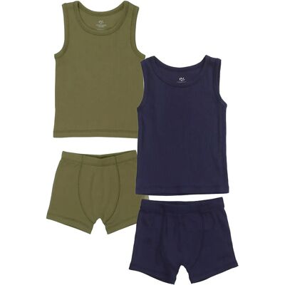 Copenhagen Colors Rib Jersey 2Pack Tank-Top & Boxershorts 92 NAVY/DARK GREEN COMB 92 Copenhagen Colors Rib Jersey 2Pack Tank-Top & Boxershorts 92 NAVY/DARK GREEN COMB 92