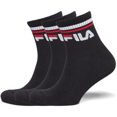 FILA Socks Fila 3Pk Quarter Stripe Socks 35-38 BLACK 35-38 FILA Socks Fila 3Pk Quarter Stripe Socks 35-38 BLACK 35-38