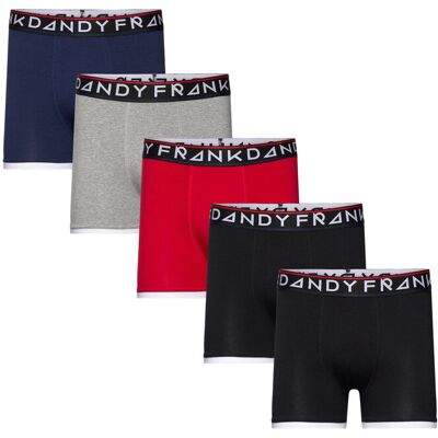 Frank Dandy 5-P St Paul Bamboo Boxer L BLACK/BLACK/NAVY/GREY MELANGE/RED L Frank Dandy 5-P St Paul Bamboo Boxer L BLACK/BLACK/NAVY/GREY MELANGE/RED L