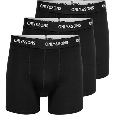 ONLY & SONS Onsfitz Solid Black Boxer 3Pack3854 Noos XXL BLACK XXL ONLY & SONS Onsfitz Solid Black Boxer 3Pack3854 Noos XXL BLACK XXL
