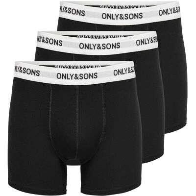 ONLY & SONS Onsfitz Solid Boxer 3Pack Noos XS BLACK XS ONLY & SONS Onsfitz Solid Boxer 3Pack Noos XS BLACK XS