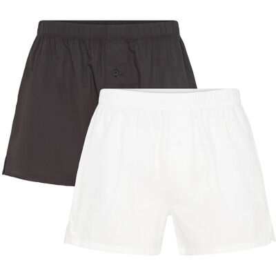 Organic Basics Core Icon Boxer Shorts 2-Pack S BLACK / WHITE S Organic Basics Core Icon Boxer Shorts 2-Pack S BLACK / WHITE S
