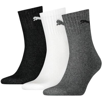 Puma Unisex Short Crew 3P 39-42 GREY/WHITE/BLACK 39-42 Puma Unisex Short Crew 3P 39-42 GREY/WHITE/BLACK 39-42
