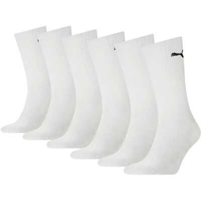 Puma Unisex Crew Sock 6P Ecom 39-42 WHITE 39-42 Puma Unisex Crew Sock 6P Ecom 39-42 WHITE 39-42