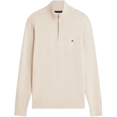 Tommy Hilfiger Essential Cotton Zip Mock XL SANDALWOOD HEATHER XL Tommy Hilfiger Essential Cotton Zip Mock XL SANDALWOOD HEATHER XL