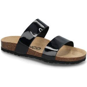 Bianco Biabetricia Twin Strap Sandal Patent Leather 38 BLACK 38 Bianco Biabetricia Twin Strap Sandal Patent Leather 38 BLACK 38