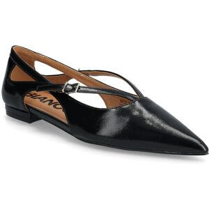 Bianco Biabari Cut Out Pointy Flat Faux Leather 37 BLACK 37 Bianco Biabari Cut Out Pointy Flat Faux Leather 37 BLACK 37